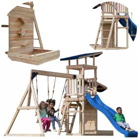 AXI-Wooden-Large-Playground-Swings-Slide-Tower-Sandbox AXI Wooden Large Playground Swings Slide Tower + Sandbox