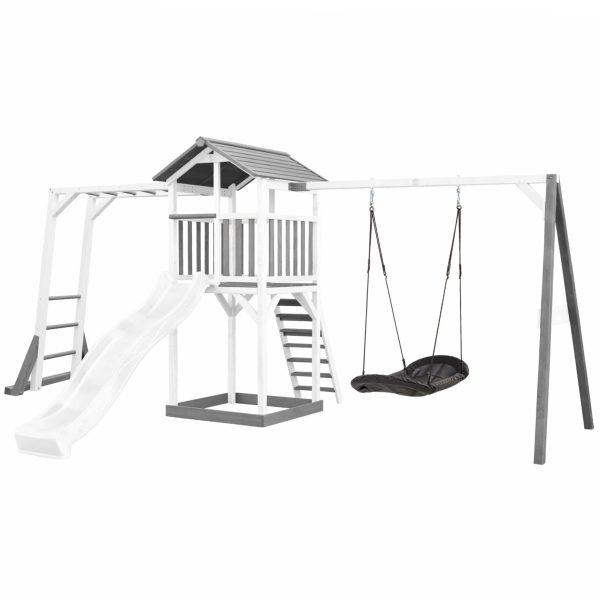 AXI-Wooden-Playground-Tower-with-Swing-Climbing-Ladders-XXL-Slide AXI Wooden Playground Tower with Swing