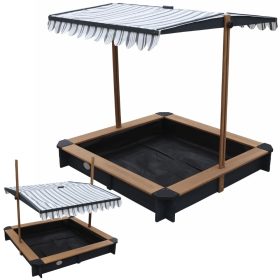 AXI Wooden Sandbox with Roof and Benches
