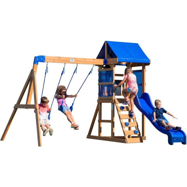 BACKYARD-DISCOVERY-Wooden-Playground-Aurora-Playhouse-Slide BACKYARD DISCOVERY Wooden Playground Aurora Playhouse Slide