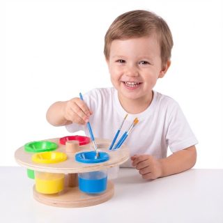 CLASSIC WORLD EDU Rotating Paint Cup Stand + Containers
