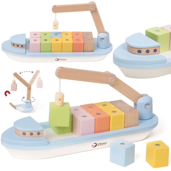 CLASSIC-WORLD-Wooden-Block-Stacking-Ship-13-pcs CLASSIC WORLD Wooden Block Stacking Ship 13 pcs.