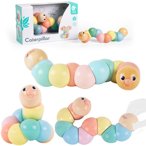 CLASSIC-WORLD-Wooden-Caterpillar-Colorful-for-Bending-and-Twisting CLASSIC WORLD Wooden Caterpillar Colorful for Bending and Twisting
