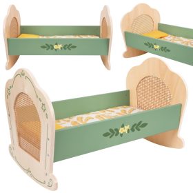 CLASSIC WORLD Wooden Cradle Vintage Doll Bed