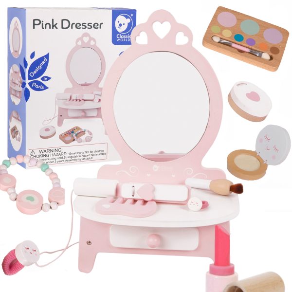 CLASSIC-WORLD-Wooden-Dressing-Table-for-Girls-with-Mirror-Hair-Straightener-11-accessories CLASSIC WORLD Wooden Dressing Table for Girls with Mirror + Hair Straightener 11 accessories