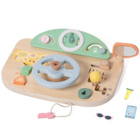 CLASSIC-WORLD-Wooden-Manipulation-Board-Multifunction-Motorized-Steering-Wheel CLASSIC WORLD Wooden Manipulation Board Multifunction Motorized Steering Wheel