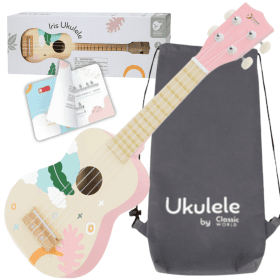 CLASSIC-WORLD-Wooden-Ukulele-Guitar-for-Kids-Pink CLASSIC WORLD Wooden Ukulele Guitar for Kids Pink