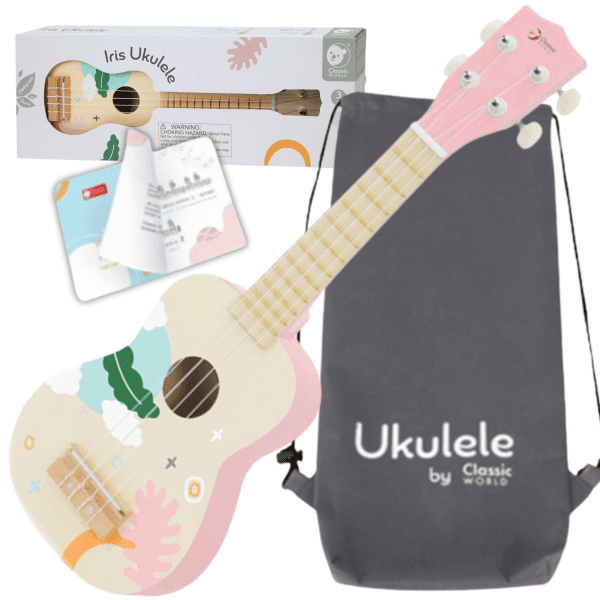 CLASSIC-WORLD-Wooden-Ukulele-Guitar-for-Kids-Pink CLASSIC WORLD Wooden Ukulele Guitar for Kids Pink