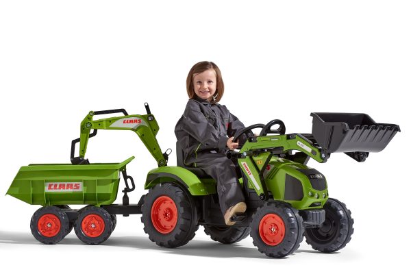 FALK-CLAAS-Pedal-Tractor-with-Trailer-Bucket-and-Dozer-from-3-Years FALK CLAAS Pedal Tractor with Trailer