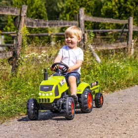 FALK-Claas-Green-Pedal-Tractor-with-Horn-and-Trailer-2-5-Years-1