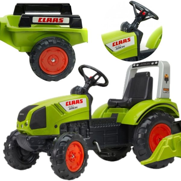 FALK Claas Large Pedal Tractor with Trailer from 3 years old