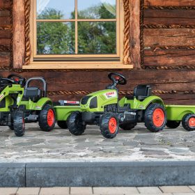 FALK-Green-Claas-Pedal-Tractor-with-Trailer-Horn-from-2-Years-Old-1