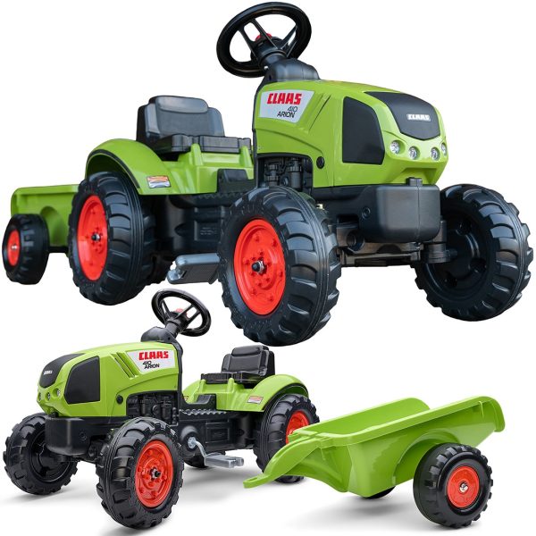 FALK-Green-Claas-Pedal-Tractor-with-Trailer-Horn-from-2-Years-Old FALK Green Claas Pedal Tractor with Trailer + Horn from 2 Years Old.
