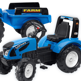 FALK Landini Blue Pedal Tractor with Trailer for ages 3+
