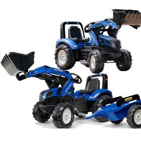 FALK-New-Holland-T8-Pedal-Tractor-with-Bucket-and-Trailer-3-7-years FALK New Holland T8 Pedal Tractor with Bucket and Trailer 3-7 years