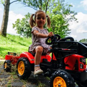 FALK-Supercharger-Tractor-Red-Opening-Hood-with-Trailer-Bucket-From-2-Years-1