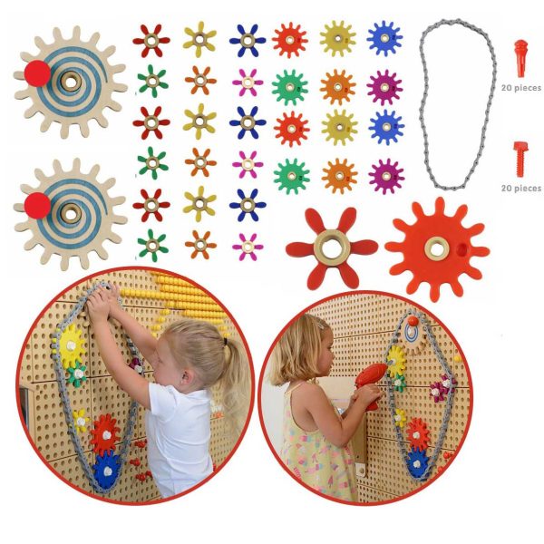 MASTERKIDZ-Gears-and-Chain-Wall-Board-79-Pieces.-Build-your-own-mechanism MASTERKIDZ Gears and Chain Wall Board 79 Pieces. Build your own mechanism.