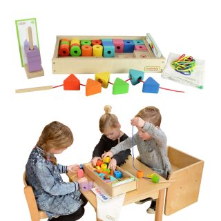 MASTERKIDZ Large Wooden Montessori Lace Threader