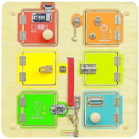 MASTERKIDZ-Learning-to-Open-and-Close-Locks-Wall-Manipulative-Board MASTERKIDZ Learning to Open and Close Locks Wall Manipulative Board