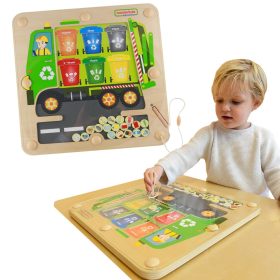 MASTERKIDZ Magnetic Board Waste Sorting Montessori Recycling Truck