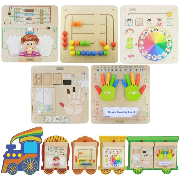 MASTERKIDZ-Train-Board-Set-5-in-1-Sensory-Board-Motor-Learning-Senses-and-Emotions MASTERKIDZ Train Board Set 5 in 1 Sensory Board Motor Learning Senses and Emotions
