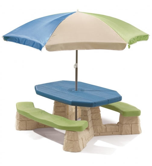 STEP2 Picnic Table with Umbrella and Benches