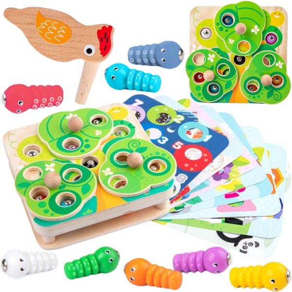 TOOKY-TOY-2-in-1-Wooden-Arcade-Game-Pull-the-Bugs-for-Kids TOOKY TOY 2-in-1 Wooden Arcade Game Pull the Bugs for Kids