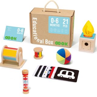 TOOKY TOY Box XXL Montessori Educational 6in1 Sensory Box 0-6 Months