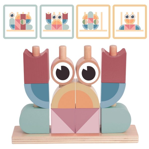 TOOKY-TOY-Crab-Wooden-Puzzle-Stacks-Blocks-Pastel TOOKY TOY Crab Wooden Puzzle Stacks Blocks Pastel