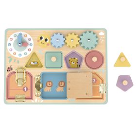 TOOKY-TOY-Manipulation-Board-Locks-Gears-Sorter-Clock-1