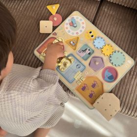 TOOKY-TOY-Manipulation-Board-Locks-Gears-Sorter-Clock-3