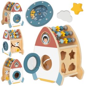 TOOKY-TOY-Space-Rocket-Activity-Sorter-Wooden-Maze TOOKY TOY Space Rocket Activity Sorter Wooden Maze