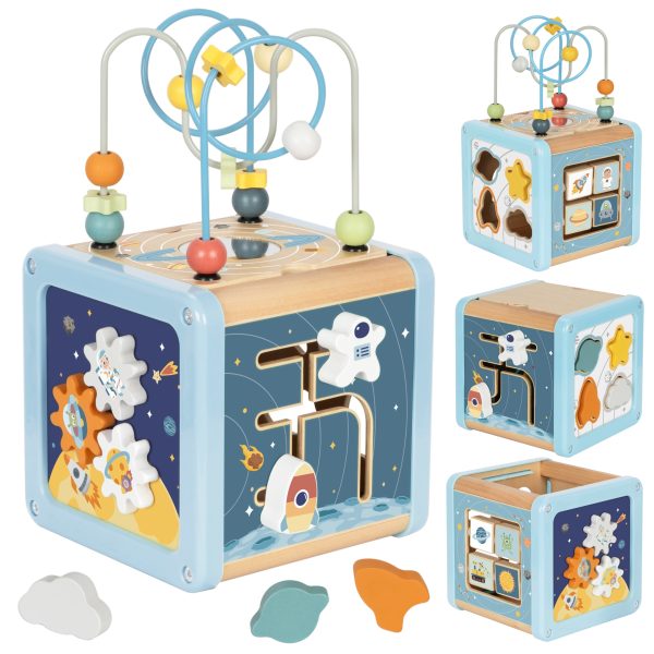 TOOKY-TOY-Wooden-Activity-Cube-Space-Sorter-Maze TOOKY TOY Wooden Activity Cube Space Sorter Maze