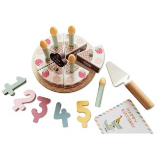TOOKY TOY Wooden Birthday Cake with Turnip Candles