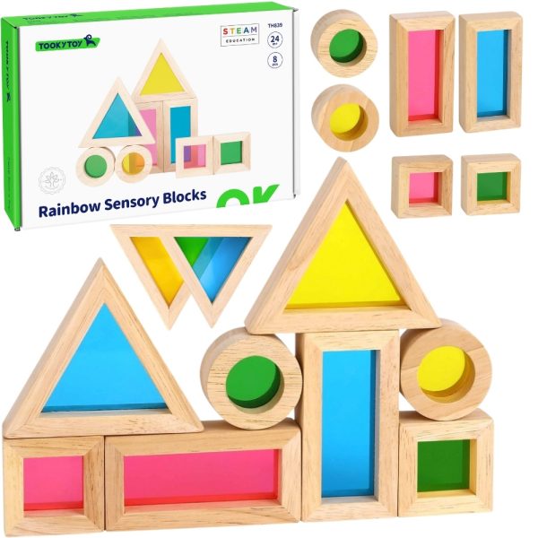 TOOKY-TOY-Wooden-Colorful-Mirror-Blocks-Set-of-8-pieces-FSC TOOKY TOY Wooden Colorful Mirror Blocks Set of 8 pieces FSC