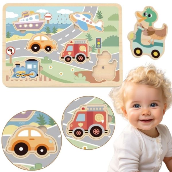 TOOKY-TOY-Wooden-Interactive-Puzzle-Vehicles TOOKY TOY Wooden Interactive Puzzle Vehicles