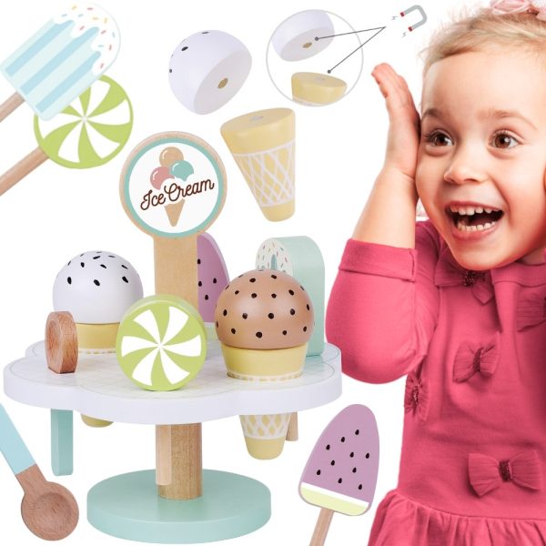 TOOKY-TOY-Wooden-Magnetic-Ice-Cream-on-Stand TOOKY TOY Wooden Magnetic Ice Cream on Stand