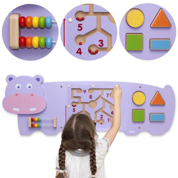 VIGA-Hippopotamus-Manipulative-Sensory-Board-FSC-Montessori-Certificate VIGA Hippopotamus Manipulative Sensory Board FSC Montessori Certificate