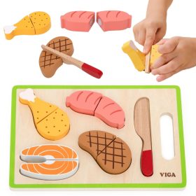VIGA-Meat-Cutting-Set-–-Realistic-Kitchen-Fun VIGA Meat Cutting Set – Realistic Kitchen Fun