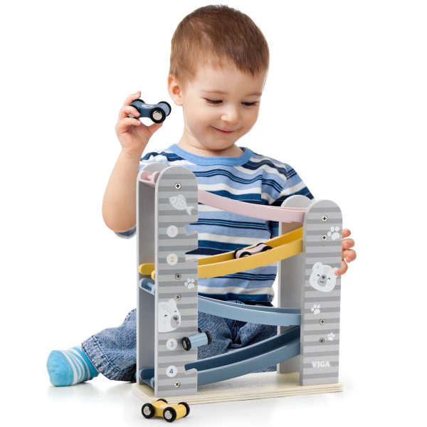 VIGA-PolarB-Wooden-Slide-for-Cars-Race-Track VIGA PolarB Wooden Slide for Cars Race Track