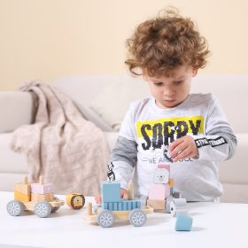 VIGA-PolarB-Wooden-Train-with-Carriages-and-Animals-for-Montessori-Stacking-3