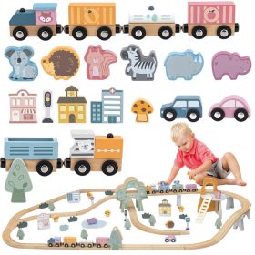VIGA PolarB Wooden children's train track 90 pieces