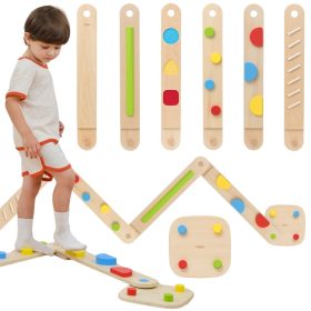 VIGA-Wooden-Balance-Beam-Modular-Track-Sensory-Path VIGA Wooden Balance Beam Modular Track Sensory Path