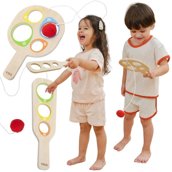 VIGA-Wooden-Catch-the-Ball-Scoring-Paddle-Set VIGA Wooden Catch the Ball Scoring Paddle Set