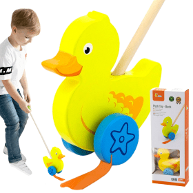 VIGA Wooden Duck Pusher