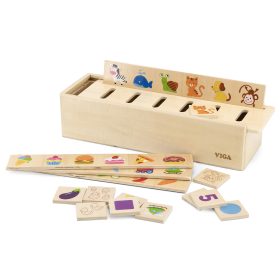 VIGA-Wooden-Educational-Sorter-Game-Animals-Fruits-Vegetables-Montessori-1
