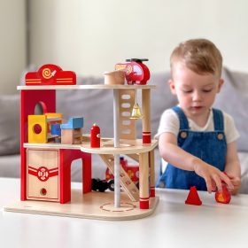 VIGA-Wooden-Garage-Fire-Station-Set-14-pcs-2