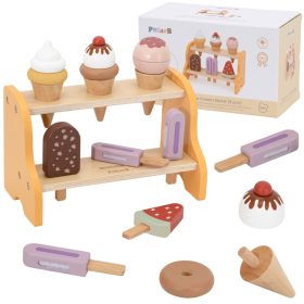 VIGA Wooden Ice Cream Shop Set with 6 Ice Creams