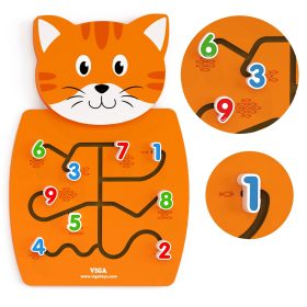 VIGA-Wooden-Manipulative-Board-Numbers-Kitten-FSC-Montessori-Certificate-2