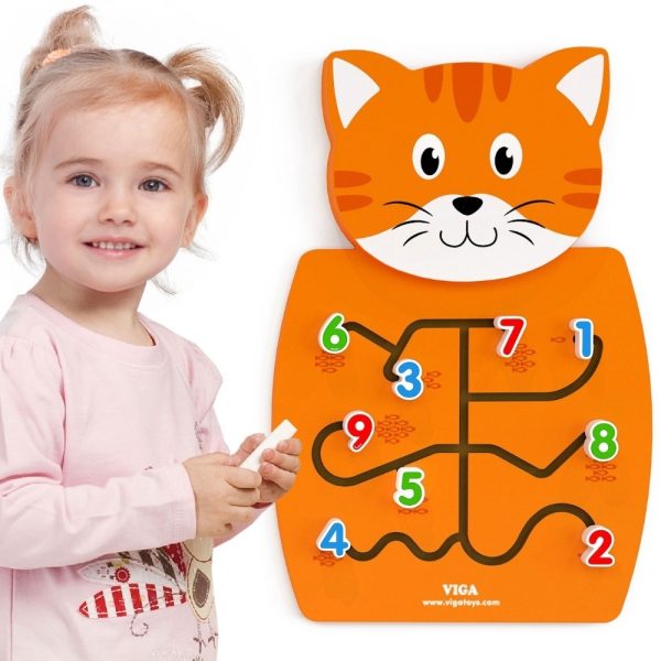 VIGA-Wooden-Manipulative-Board-Numbers-Kitten-FSC-Montessori-Certificate VIGA Wooden Manipulative Board Numbers Kitten FSC Montessori Certificate
